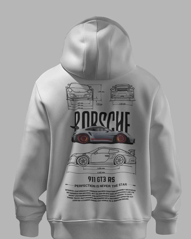 White Graphic Hoodie – Fleece Full Sleeves