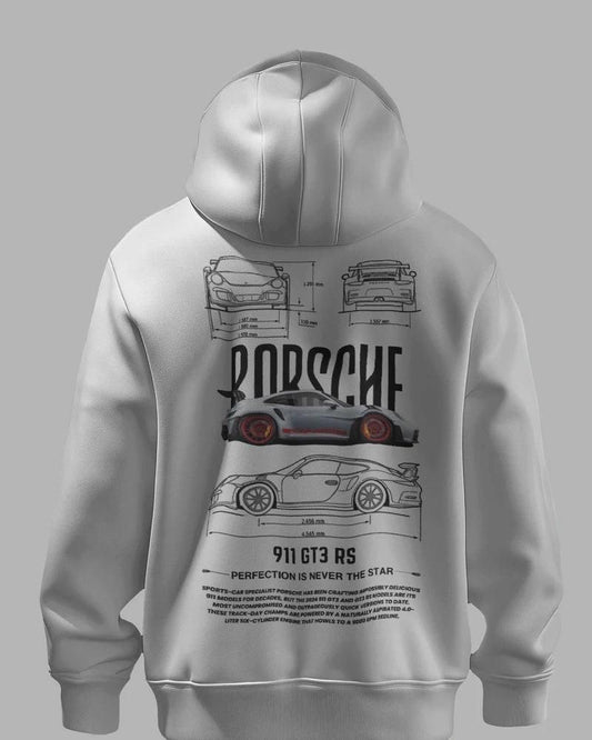 White Graphic Hoodie – Fleece Full Sleeves
