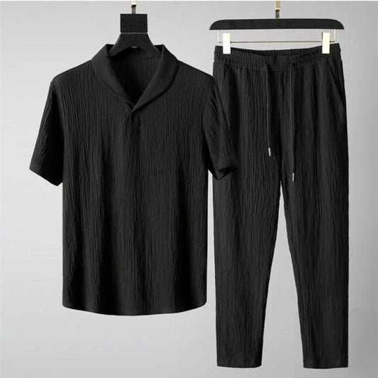 Men's Corduroy Co-Ord Set – Half Sleeves with Track Pant
