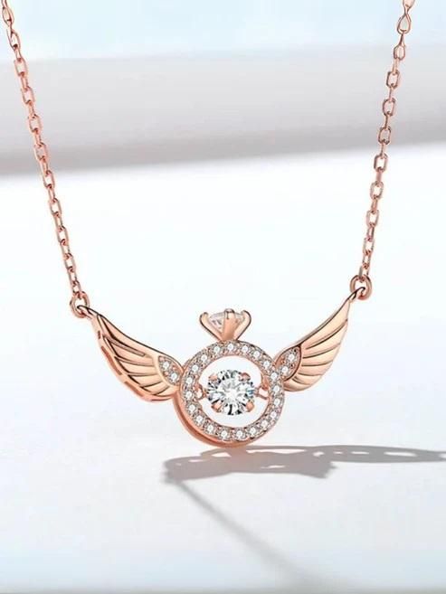 Rose Gold Wings Pendant Necklace