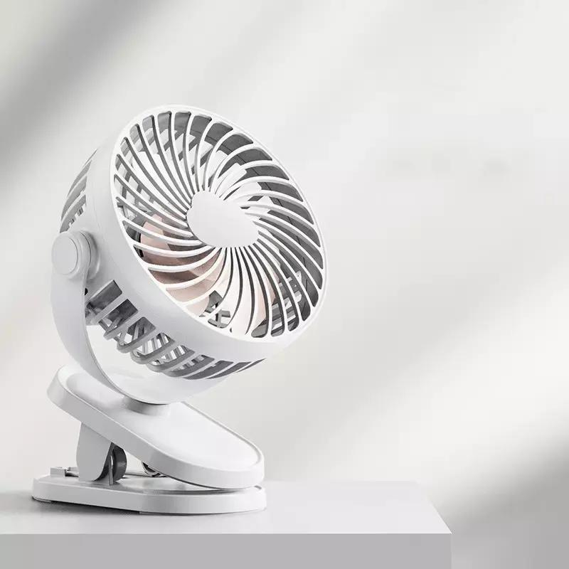Portable USB Clip Fan (Rechargeable, 360° Rotation)
