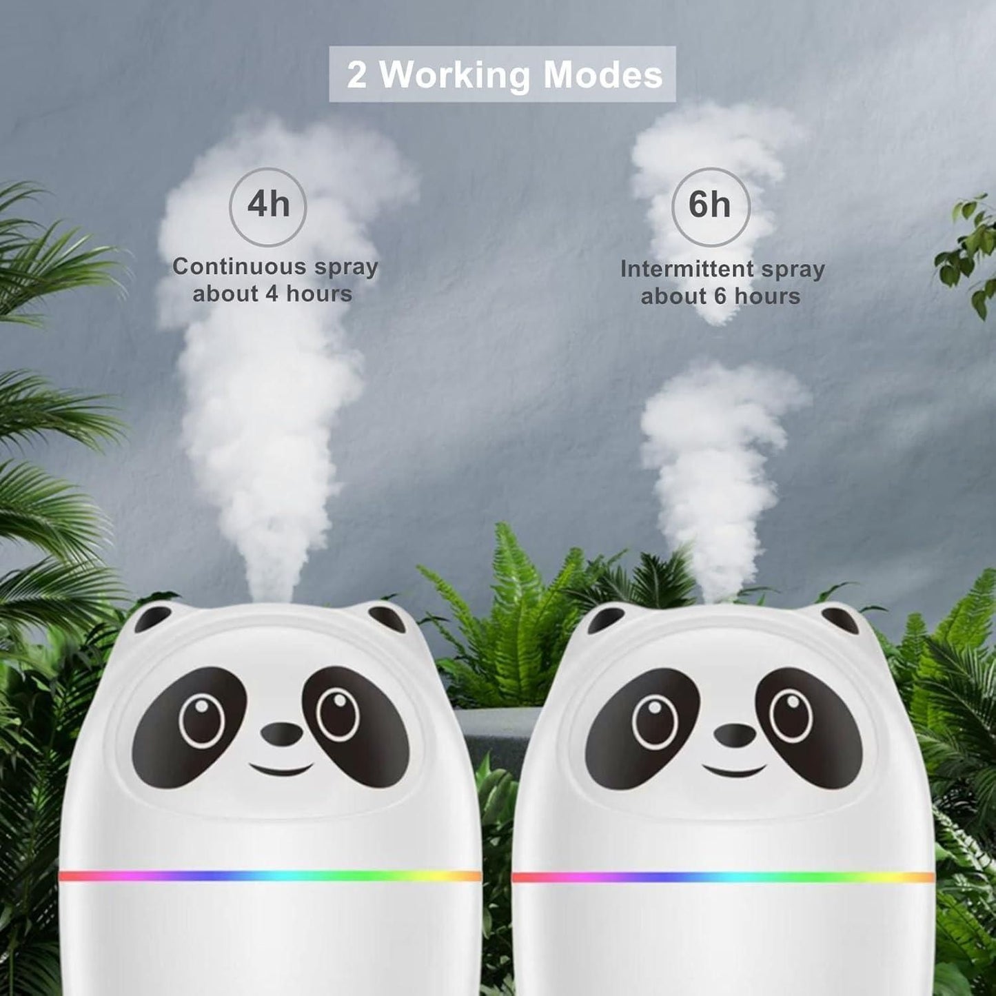 Panda Glow – Mini Mist Humidifier with Night Light