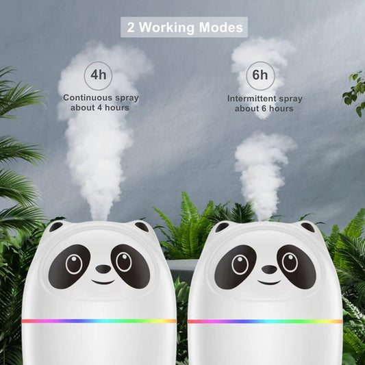 Panda Glow – Mini Mist Humidifier with Night Light