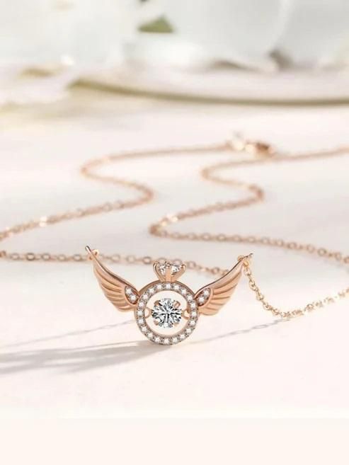 Rose Gold Wings Pendant Necklace