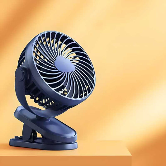 Portable USB Clip Fan (Rechargeable, 360° Rotation)