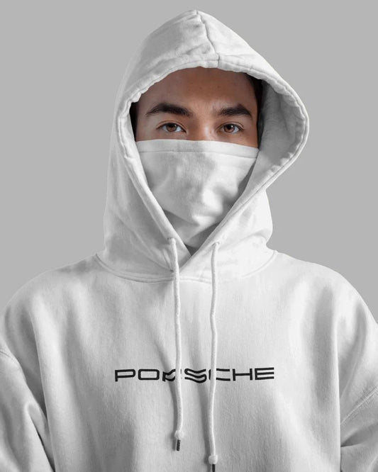 White Graphic Hoodie – Fleece Full Sleeves