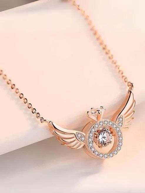 Rose Gold Wings Pendant Necklace