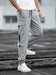 Men's Grey Solid Cotton Cargo Pant