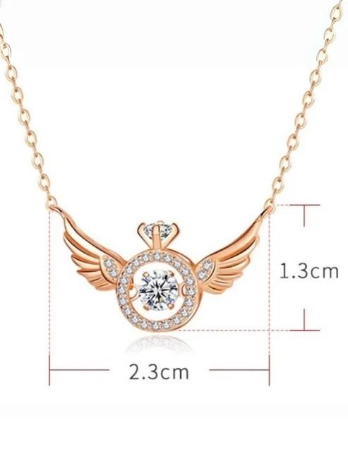 Rose Gold Wings Pendant Necklace
