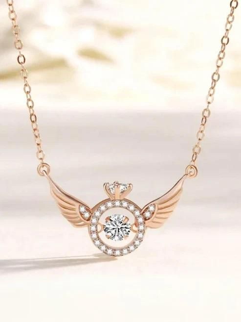 Rose Gold Wings Pendant Necklace