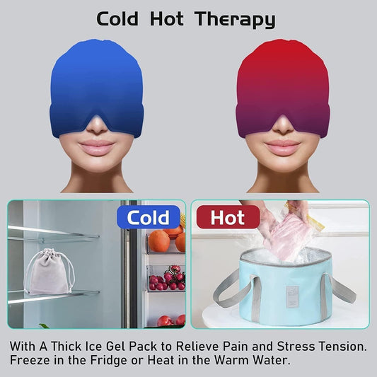 Migraine Relief Ice Cap – 360° Cold Therapy Head Wrap