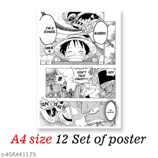 Luffy Gear 5 Manga Wall Panels (Set of 12)